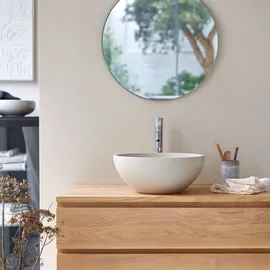 Tikamoon Rundes Waschbecken Micha aus Terrazzo Cream