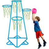 Vevor Basketballkorb Blau 4-Korb 180 x 150 cm