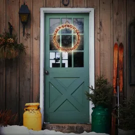 ECD Germany Lichterkranz 300 LEDs Warmweiß, IP44, Türkranz Fensterkranz Weihnachtsdeko, Kranz, Weihnachtsbeleuchtung Innen/Außen