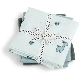Done by Deer Mullwindeln 3-er Pack GOTS Lalee Blau - 70 x 70 cm - GOTS® Zertifiziert Stoffwindelset, 100% Bio-Baumwolle