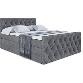 altdecor Boxspringbett AMAY-Z KING - 160x200 - H3/H4 - Dunkelgrau
