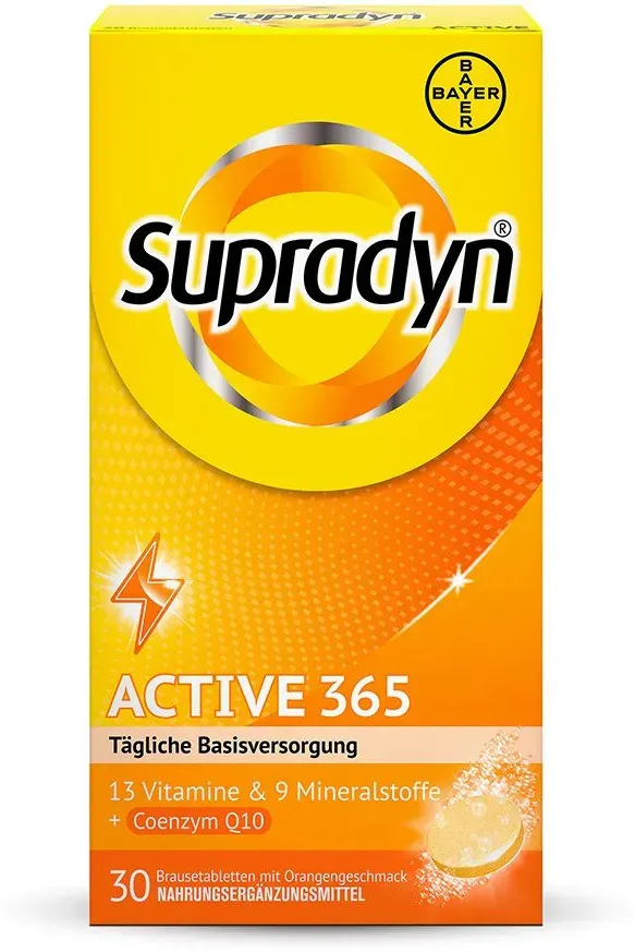 Supradyn® Active 365 Brausetabletten Multivitaminpräparat für die tägliche Versorgung mit Vitaminen und Mineralstoffen 30 St 30 St Brausetabletten