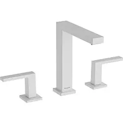 hansgrohe Tecturis E 3-Loch Waschtischarmatur 73030700 mit Push-Open-Ablaufgarnitur, mattweiß