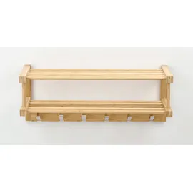 Zeller Wandgarderobe Bambus 60 x 24 x 24 cm Braun