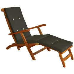 Casaria Deuba Liegestuhl Deckchair Queen Mary Verstellbar Klappbar