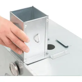 Ita Räucherofen 7012 - Premium Räucherschrank mit 3 Etagen - Legierter Stahl, mit Sichtfenster & Kaminabzug - Silber