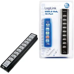 LogiLink USB 2.0 Hub 10-Port - Hub - 10 x USB 2.0