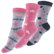 Cotton Prime® Kinder Socken "Sterne & Punkte" 6 Paar in Bunt | Gr.: 23-26
