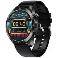 TYBERLEY Herren-Smartwatch, Bluetooth-Anruf, Aktivitäts-Tracker, Blutdruck-/Blutsauerstoff-/Herzfrequenz-/Schlafüberwachung, IP67, wasserdichte Sport-Fitnessuhr für Android iOS (Schwarz Silikon)