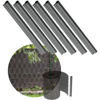 Kadax Sichtschutzstreifen Klemmschienen 1,5 x 17,7 cm Silber Kunststoff 6 St.