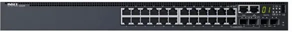 Dell Networking S3124, L3, 24x 1GbE, 2xCombo, 2x 10GbE SFP  feste Anschlüsse, Stacking, IO-zu-PSU-Luftstrom, 1x AC PSU