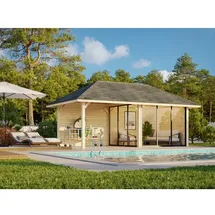 Palmako Pavillon Bianca 16,6 m2 Set 205 Slide - 28 mm grau