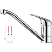 Niederdruck Armatur Küche, WOOHSE Küchenarmatur Niederdruck aus Messing, 360° Drehbar Wasserhahn Küche Mischbatterie Spültischarmatur Einhebelmischer Niederdruckarmatur für Boiler (mit 3 Anschlüssen)