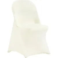 Vevor Stuhlhussen für Klappstühle aus Elastischem Spandex, Universell Passender Stuhlbezug, Abnehmbare & Waschbare Schonbezüge, für Hochzeiten, Feiern, Essen (50 Stück, Elfenbeinweiß)