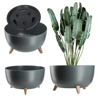 Kadax Blumentopf aus Kunststoff mit drei Einsteckstützen, 47 cm,