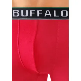 Buffalo Boxer BUFFALO "Boxershorts für Herren", Herren, Gr. XL, 3 Stk., bunt (rot, grün, blau), Jersey, Obermaterial: 92% Baumwolle, 8% Elasthan, unifarben, Unterhosen, aus Baumwoll-Mix