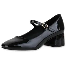 VAN HILL Damen Mary Janes in Schwarz Lack