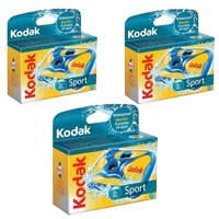 Kodak Sport Unterwasser-Einwegkamera mit 800 Geschwindigkeiten, 27 Belichtungsfolie (3er-Pack)