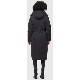 Navahoo Damen Wintermantel lang Parka warm Jacke mit Bindegürtel, Kapuze & Kragen Hokulanii