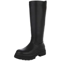 Ital-Design Plateaustiefel Damen Schwarz 38