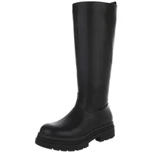 Ital-Design Plateaustiefel Damen Schwarz 38