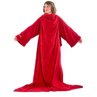 Snug Rug Deluxe Kuscheldecke mit Ärmeln für Erwachsene Vlies-Decke mit Ärmel, aus Coral-Fleece, Rot Rood , 214 x 152cm