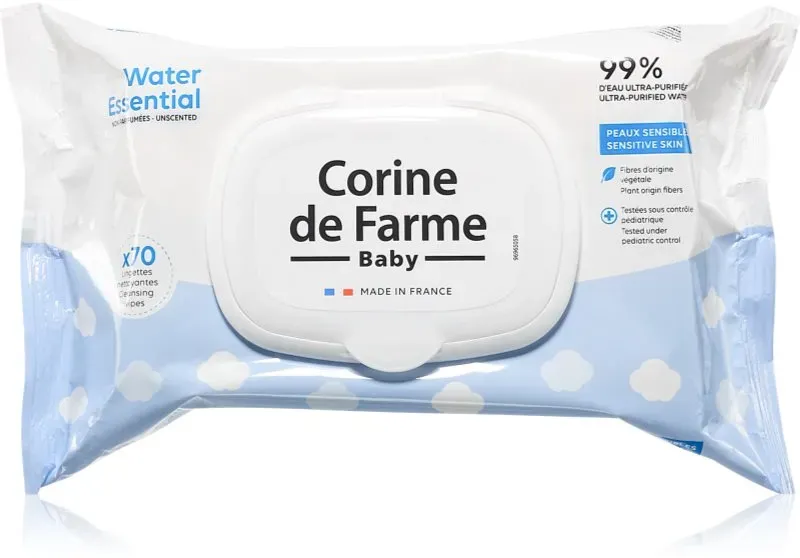 Corine de farme Water Wipes sanfte Feuchttücher für Kleinkinder 70 St.