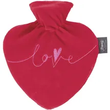 Fashy Herzwärmflasche 0,7 L mit Bezug und Stickerei "love", rot