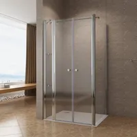 Duschkabine Pendeltür Schwenktür 120x90cm ESG Nano Glas mit Duschablage