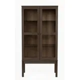 Andas Vitrine Holzfurnier aus Eiche, Griffe und Füße aus massiver Eiche, FSC® beige