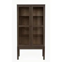 Andas Vitrine Holzfurnier aus Eiche, Griffe und Füße aus massiver Eiche, FSC® beige