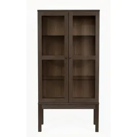 Andas Vitrine Holzfurnier aus Eiche, Griffe und Füße aus massiver Eiche, FSC® beige