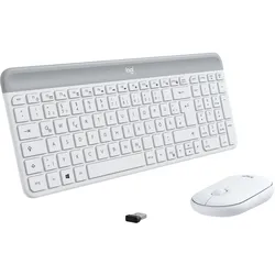 Logitech MK470 Slim Combo - kabelloses Tastatur-Maus-Set, weiß