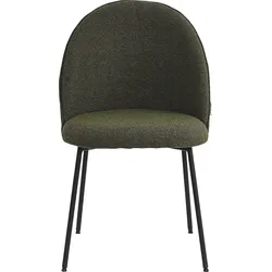 Polsterstuhl TOM TAILOR HOME, grün (grün, schwarz, schwarz), B:49,5cm H:84cm T:47,5cm, Polyester, Metall, Stühle, mit abgerundeter Rückenlehne
