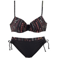 Buffalo Bügel-Bikini Damen schwarz-bedruckt, Gr.36 Cup D,