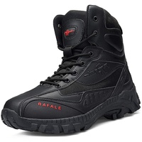 IYVW 523 A Leder Stiefel Kampfstiefel Einsatzstiefel mit Militär Bundeswehr Wandern Tactical Boot Vollleder Schwarz 41EU