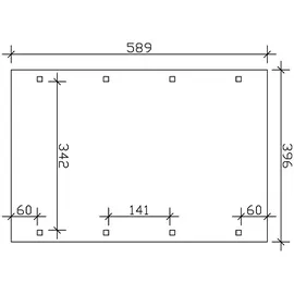 SKANHOLZ Skan Holz Walmdach Carport 3,96 x 5,89 m nussbaum inkl. Pfostenanker