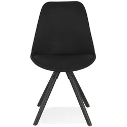 Kadima Design Polsterstuhl Skandinavisch  Schwarzer Stoffbezug Schwarze Holzbeine  Restaurant Hotel Konferenzraum  Velanox kollektion