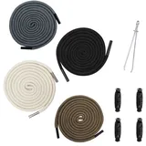 Kordel für Jogginghose, Kordel für Hoodie,Hosenband Kordelzug 4pcs 160cm mit Metallverschluss-Enden und Durchziehnadel, Ersatz Kordelanten für Jogginghosen, Hoodies, Sweatshirts,Kordel Stopper x 4 - kordel set 2