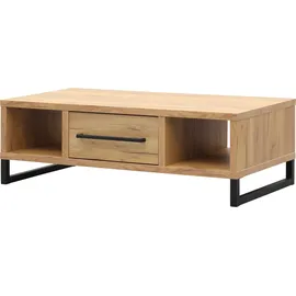 omg design Couchtisch OMG DESIGN "Ronda", schwarz (smoked oak, schwarz, smoked oak), B:120cm H:40cm T:60cm, Tische, Couchtisch, Oval mit Metallgestell