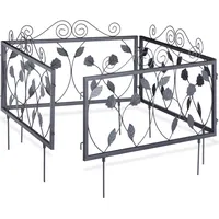 Relaxdays 12x Beetzaun Metall, GOTH, B schwarz