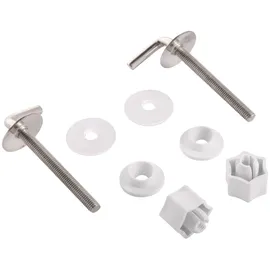 SANITOP-WINGENROTH WC-Sitz Befestigung Nr. 26, WC-Sitz Montage-Set, für WC Sitze ohne Absenkautomatik, Ersatzteil, Scharniere, Edelstahl, Kunststoff, 650618