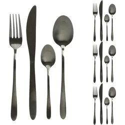Besteck Set BRIT - Edelstahl - 16-teilig - je 4x Messer, Gabel, Löffel, Teelöffe...