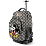 Disney Unisex Kinder Disney Fan Gts Trolley-Rucksack Fan GTS Trolley-Rucksack Move, Mickey Grau Karomuster, Einheitsgröße