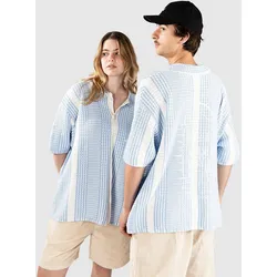 Another Cotton Lab Oversized Mesh Knit Summer Hemd blue Gr. M