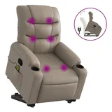vidaXL Massagesessel mit Aufstehhilfe Cappuccino-Braun Kunstleder