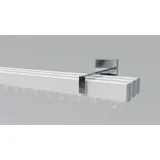INDEKO Gardinenstange INDEKO "Bern", weiß (weiß, chromfarben), L:170cm, Aluminium, Gardinenstangen, Innenlauf Komplett-Set inkl. Gleitern und Montagematerial