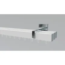 INDEKO Gardinenstange INDEKO "Bern", weiß (weiß, chromfarben), L:170cm, Aluminium, Gardinenstangen, Innenlauf Komplett-Set inkl. Gleitern und Montagematerial