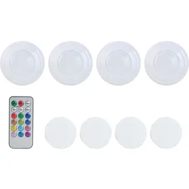 ideoon lights LED Push-Lichter 4er-Set 12 Farben weiß