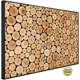 Papermoon Infrarotheizung Rundes Teakholz, sehr angenehme Strahlungswärme bunt